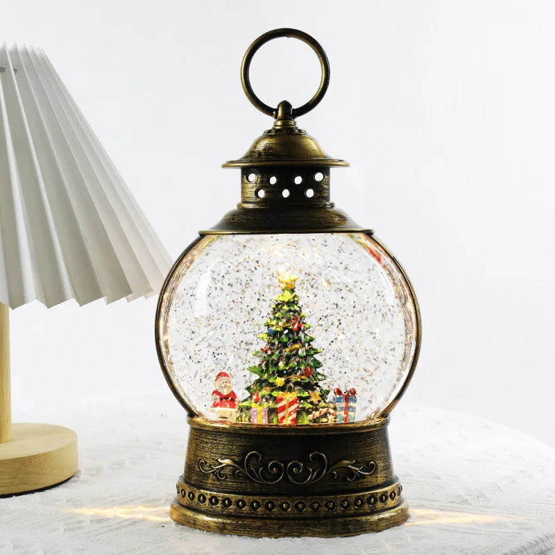 Christmas Crystal Ball Music Box – Santa Claus Snow Globe with Lights