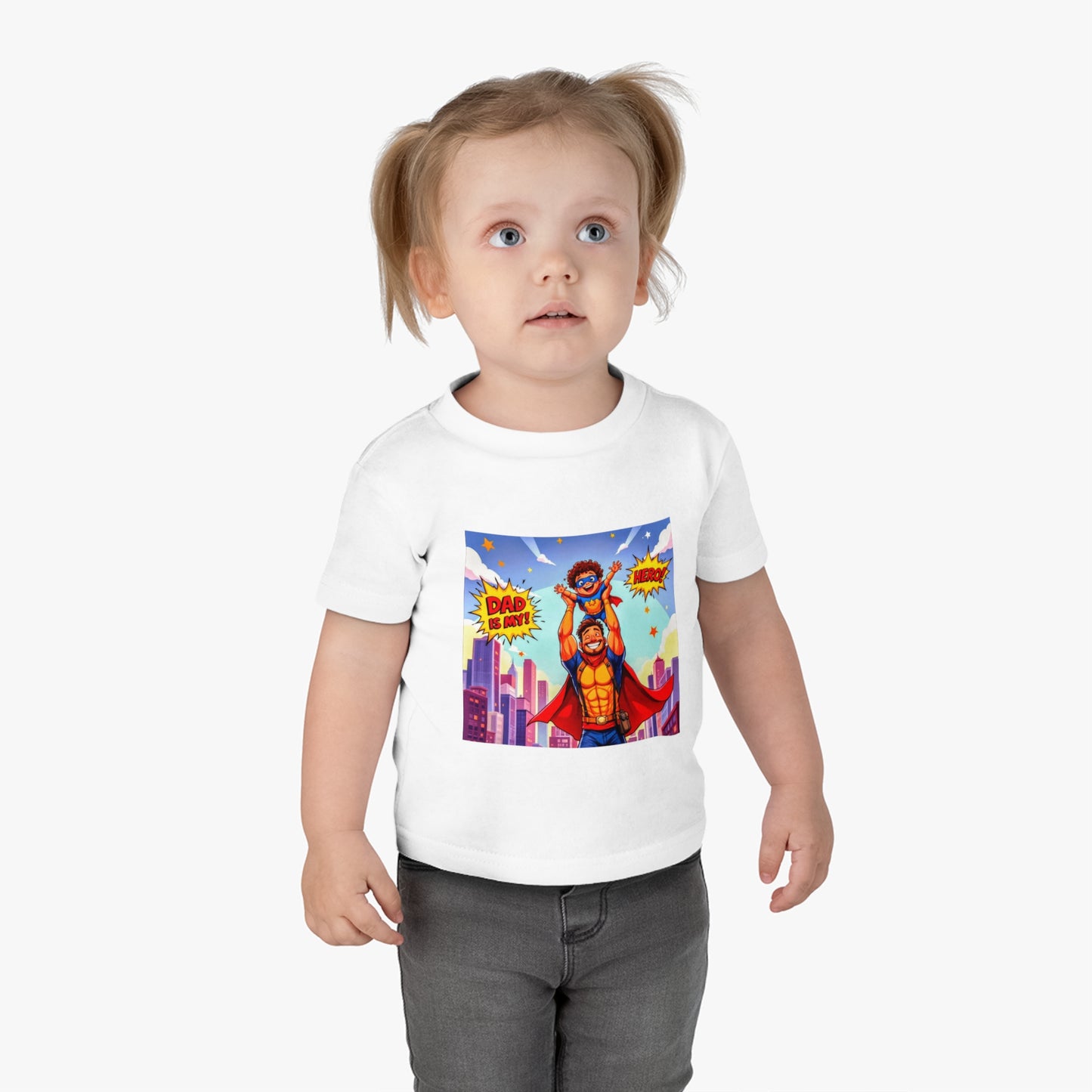 Superhero Dad & Baby Tee, Cute Infant Shirt, Father’s Day Gift, Baby Shower Gift, Family Matching Outfits, Toddler Superhero Tee