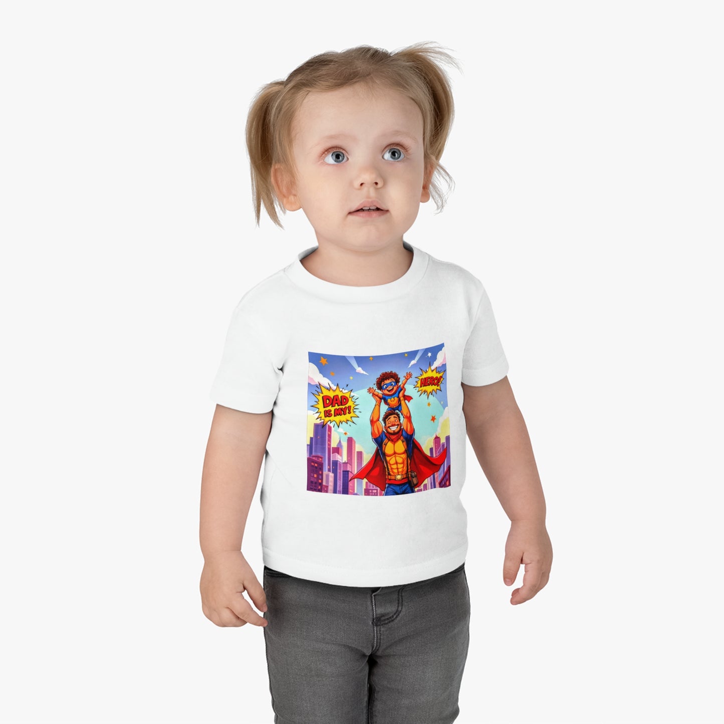 Superhero Dad & Baby Tee, Cute Infant Shirt, Father’s Day Gift, Baby Shower Gift, Family Matching Outfits, Toddler Superhero Tee