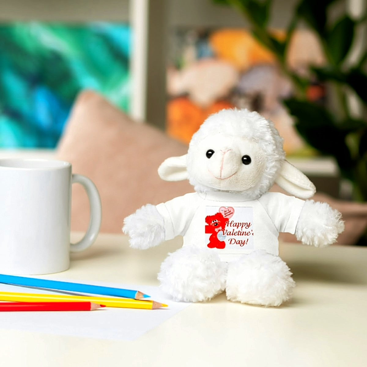 Valentine's Day Stuffed Teddy Bear - Adorable Plush Gift for Kids & Loved Ones