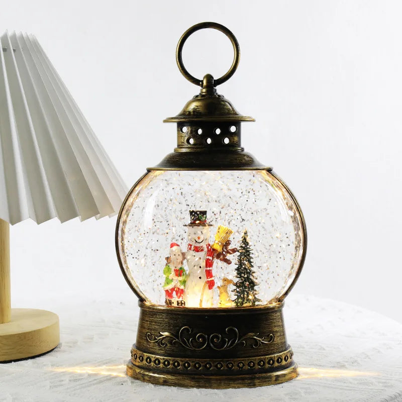 Christmas Crystal Ball Music Box – Santa Claus Snow Globe with Lights