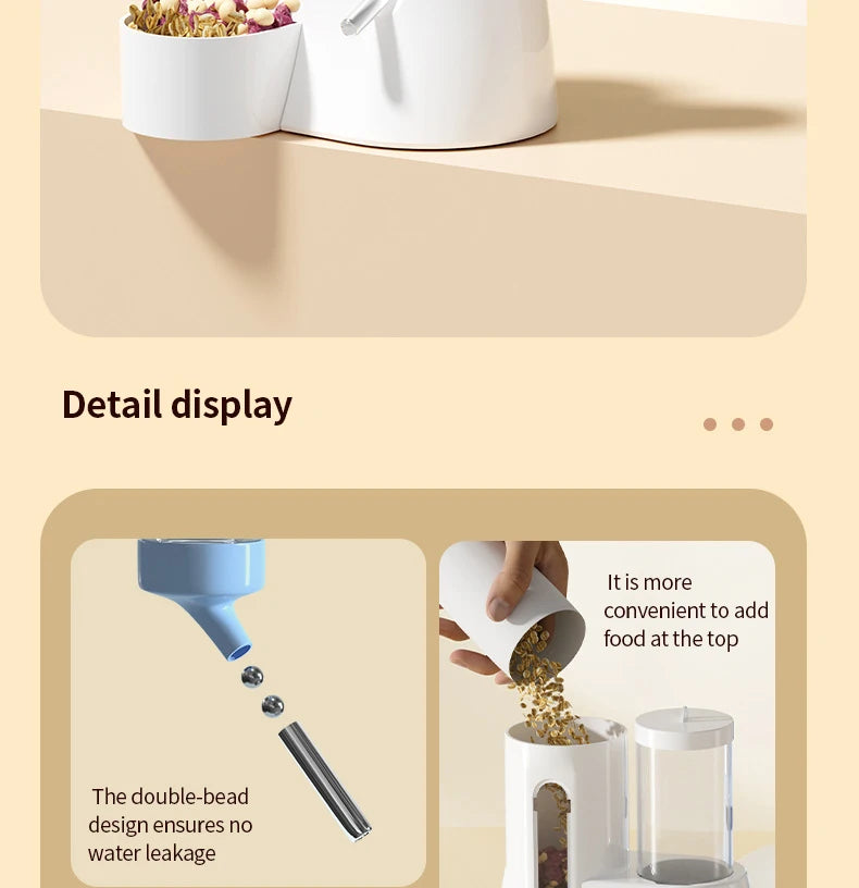 Hamster Water Feeder Small Animal Automatic Dispenser Drinking Water Bottle Bowls Dish with Food Container for Guinea Pig Rat