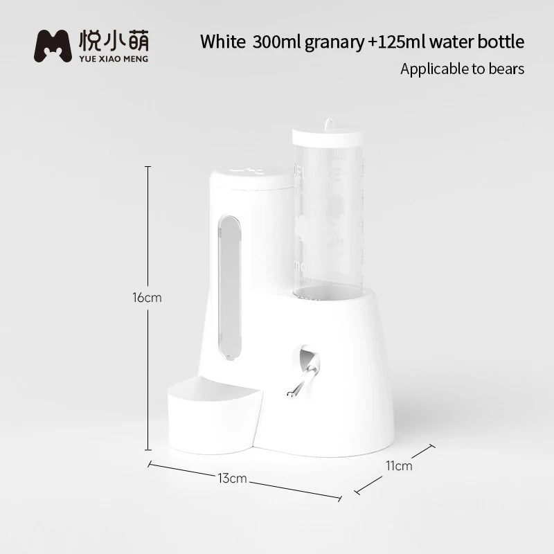 Hamster Water Feeder Small Animal Automatic Dispenser Drinking Water Bottle Bowls Dish with Food Container for Guinea Pig Rat