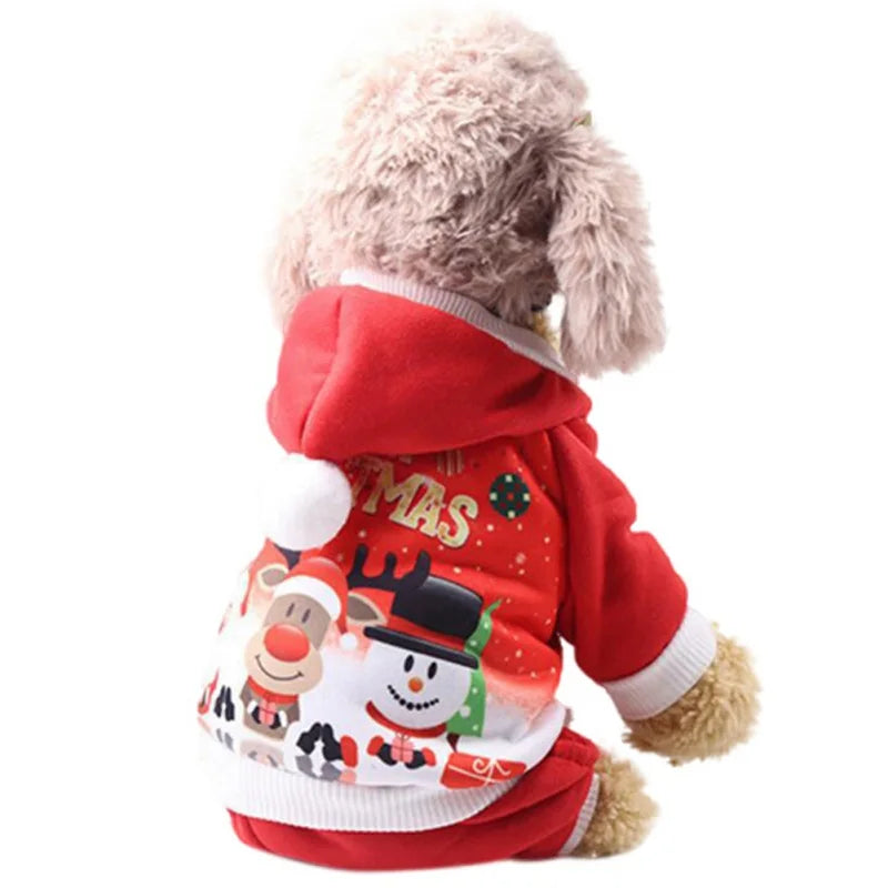 Christmas Dog Coat Sweater Pet Clothes New Year Pets Dogs Clothing For Small Medium Dogs Chihuahua Costume Warm Dog Hoodies