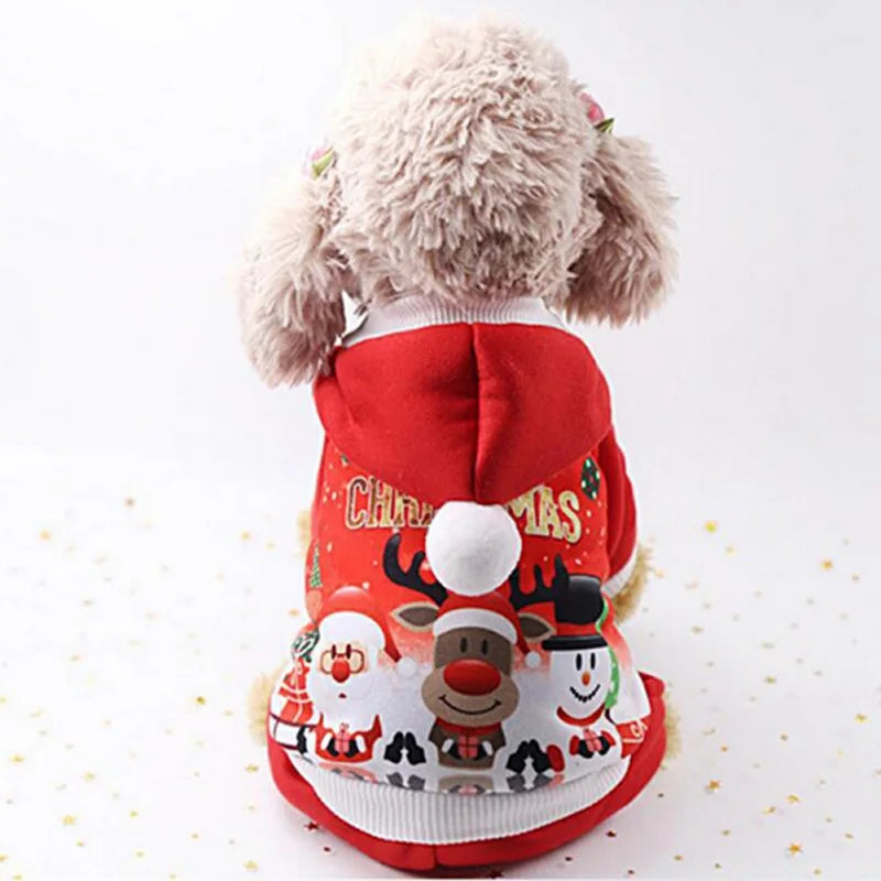 Christmas Dog Coat Sweater Pet Clothes New Year Pets Dogs Clothing For Small Medium Dogs Chihuahua Costume Warm Dog Hoodies