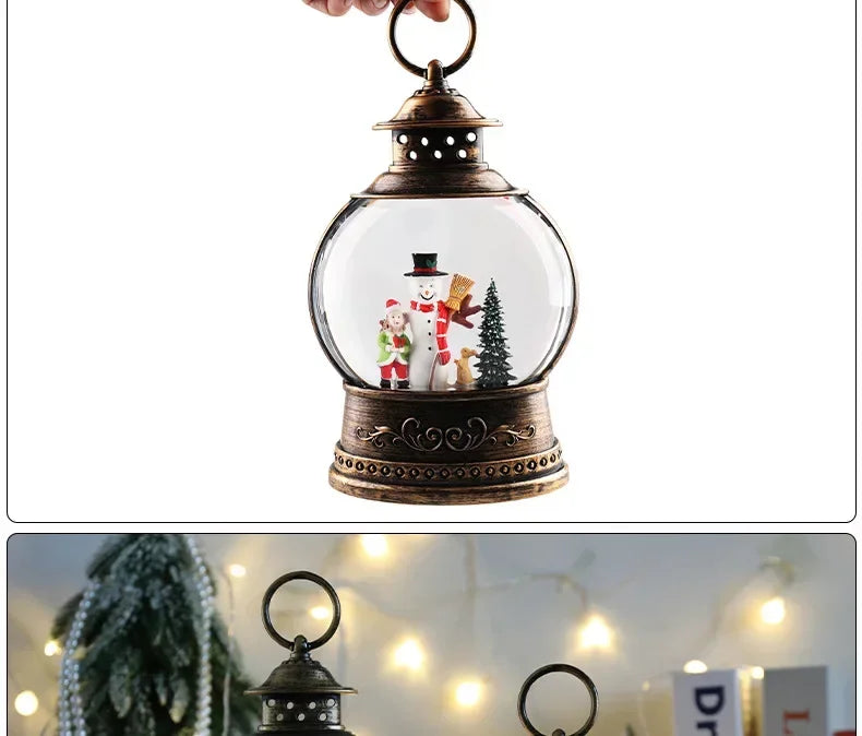 Christmas Crystal Ball Music Box – Santa Claus Snow Globe with Lights