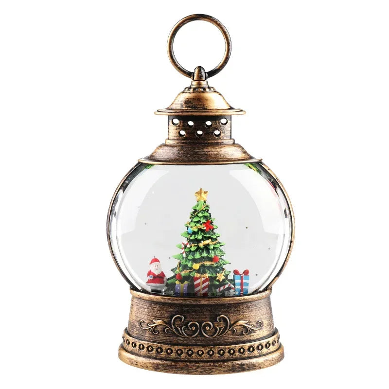 Christmas Crystal Ball Music Box – Santa Claus Snow Globe with Lights