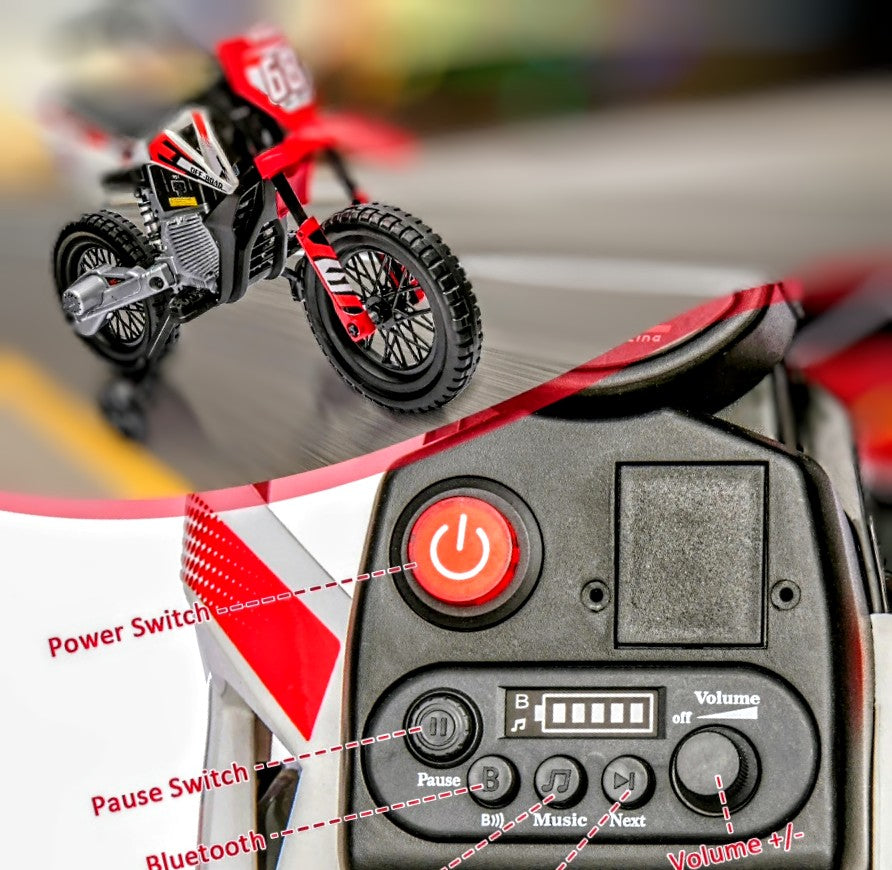 12V Kids Electric Dirt Bike Electric Motorcycle with Twist Grip Throttle, Training Wheels, Ride On Motorcycle for Kids