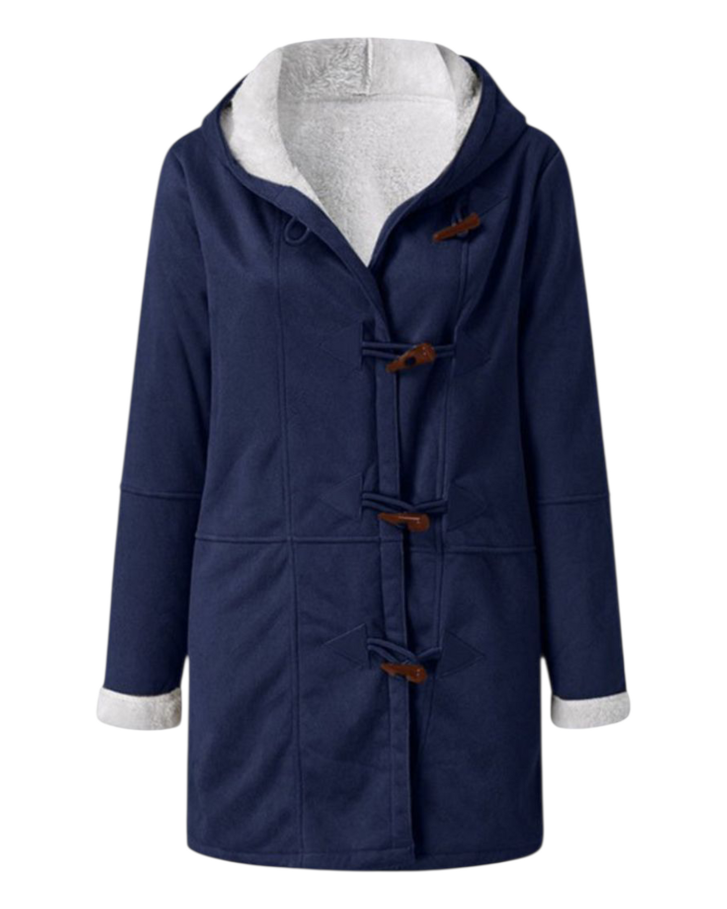 Winter Jackets For Women Sherpa Lined Jacket Women Duffle Toggle Coat Hooded Fleece Jacket