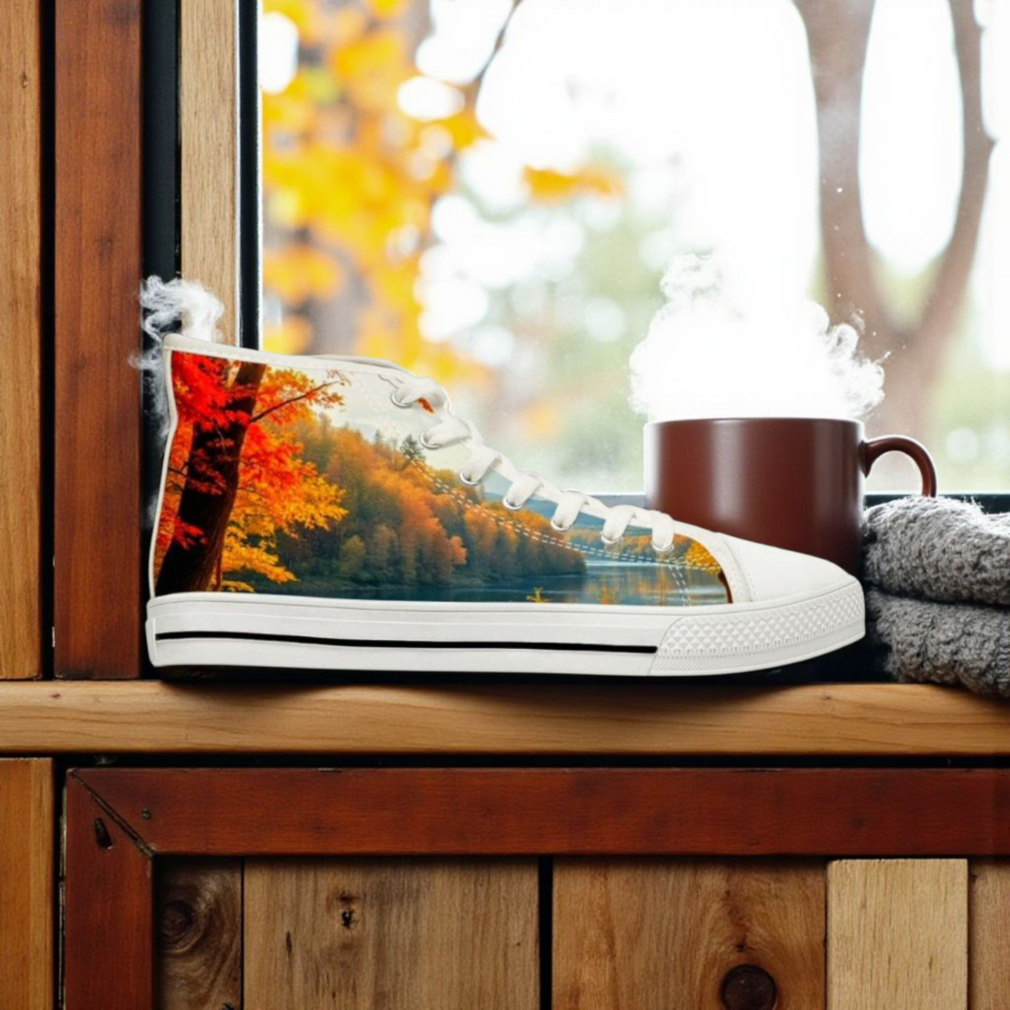 Women's Autumn Landscape High Top Sneakers, Trendy Fall Shoes, Perfect for Casual Wear, Gift for Nature Lovers, Stylish Footwear for [...]