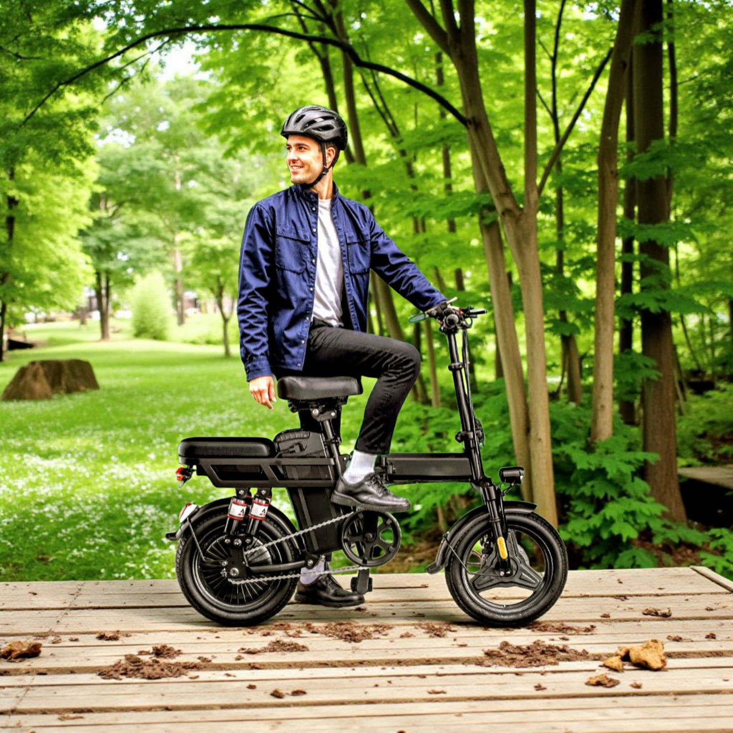 500W Folding Electric Motorcycles Bike, 48V 20AH/15AH/10Ah Removable Battery, 14'' Foldable EBike For Commuting And Traveling