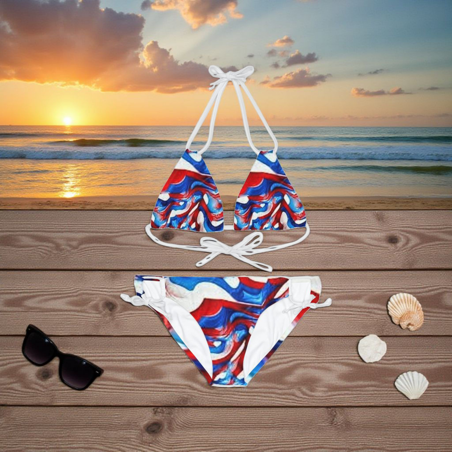 Strappy Bikini Set (AOP)