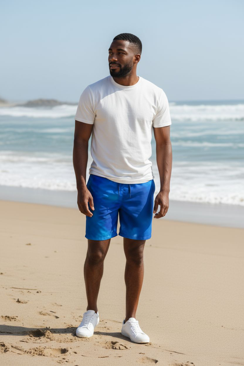 Men's Athletic Long Shorts, Cool Blue Sports Shorts, Summer Outdoor Wear, Workout Shorts, Beach Day Essentials, Stylish Casual Shorts